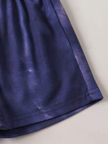 2pcs/Set Young BoyStriped Bear Patch Polo Shirt & Shorts Set, Casual Vacation & School Outfit, 4-7Y - Multicolor - View 9