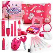 Toddler Girl Toys Pretend Makeup Kit For Girls 3-5 Play Makeup Set For 3-5 4-6 Toddler Makeup Kit With Fake Makeup Set Car Key And Make Up Toy For Age 3 4 5 Year Old Girl Gifts - Red - View 2
