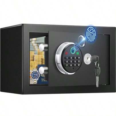 2026NEW23.62 Tall Biometric  Box With Fireproof Waterproof Bag 2.6 Cuft Fireproof  Large Document Storage Anti-Theft Dual Alerts Mute Mode Digital Security For Business