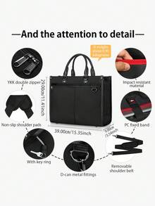 NEWHEY Business Bag For Men 15.6in Large Capacity Job Hunting Bag Waterproof Handbag Commuting Business Trip - Black - View 3