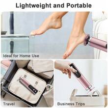 Hailicare Electric Foot Callus Remover 6 Speeds LCD Digital Display Dual Grinding Heads Wireless Type-C Rechargeable 1200mAh Pedicure Tool With Replaceable Sandpaper For Dead Skin Calluses Heel Care - Rose Gold - View 7