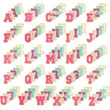4/5/10/26pcs A-Z English Letter Chenille 2.28inch Iron On Sew On Patches Appliques For Clothes, Jackets, Hats, Books, Backpacks - Team Alphabet Self-Adhesive DIY Embroidered Fabric Stickers