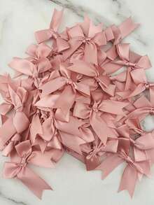30/50pcs Satin Ribbon Bows Knot,Red Bowknots For Party Crafts & Gift Wrapping,Birthday Wedding Gift Decor,DIY Hair Clip Accessory,Flower Packaging,Party DIY Bow Ribbon Decor,Birthday Party Baking Decor,Party Favor,Christmas Decorations,Gift Packing Decor,Xmas Decor - Coral Pink - View 11