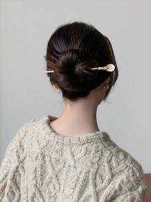 镂空蝴蝶风铃流苏珍珠发夹，优雅精致的发饰 - 彩色 - 查看 9