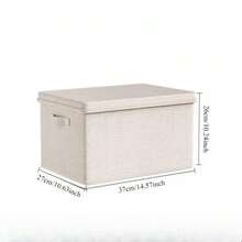 2pcs Foldable Clothes & Bedding Storage Boxes With Lids, Suitable For Organizing Pants In Closet, Home & Dorm - Rice - View 5