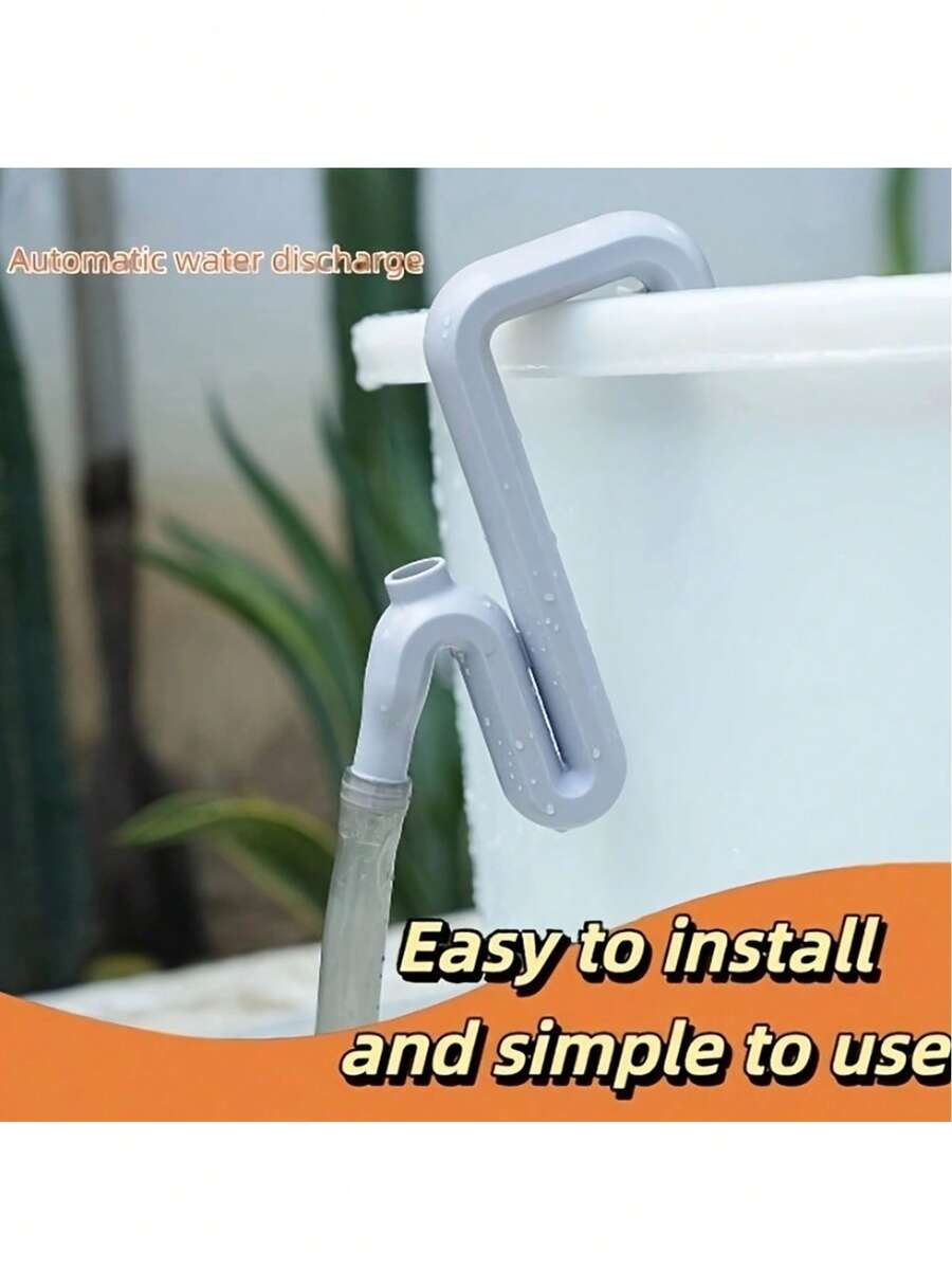 1PC Rainwater Diverting And Overflow Tool Kit - Material Upgrade Sturdy Plastic - Self-Suction Siphon Hose Set, Anti-Block Design For Easy Automatic Drainage And Filling System - Emergency Flood Control, Fish Tank, Swimming Pool, No Energy Consumption - Labor-Saving Draining Tool, Suitable For Home Garden Garage Indoor, Essential Tool For Rainy Days, Best Automatic Siphon Overflow Pipe Gift