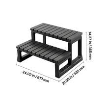 Hot Tub Steps, 2-Step Spa Outdoor Stairs, Heavy Duty 23.6 Inch Wide PP Above-Ground/Inflatable Pool Ladder With 320 Lbs Weight Capacity, Multi-Use For Porch, Patio, Deck, Campers, Black - 23.6 Inches 320 Lbs - View 10