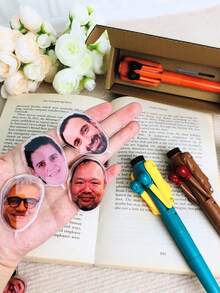 1/3/5pcs Customized Face Design Ballpoint Pens, Creative Interactive Stress Relief Pens, Interesting Gifts Suitable For Back To School, Learning Supplies, Birthday, Anniversary, Halloween, Thanksgiving, New Year, Party Decoration, Office & School Supplies, New Job, Office Stationery - Multicolor - View 9