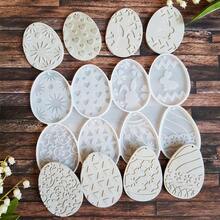 1pc 8-Cavity Easter Egg Pendant Mold, DIY Heart, Rabbit, Flower Textured Clay, Plaster, Resin Mold For Keychain, Backpack Pendant, Epoxy Casting - White - View 12