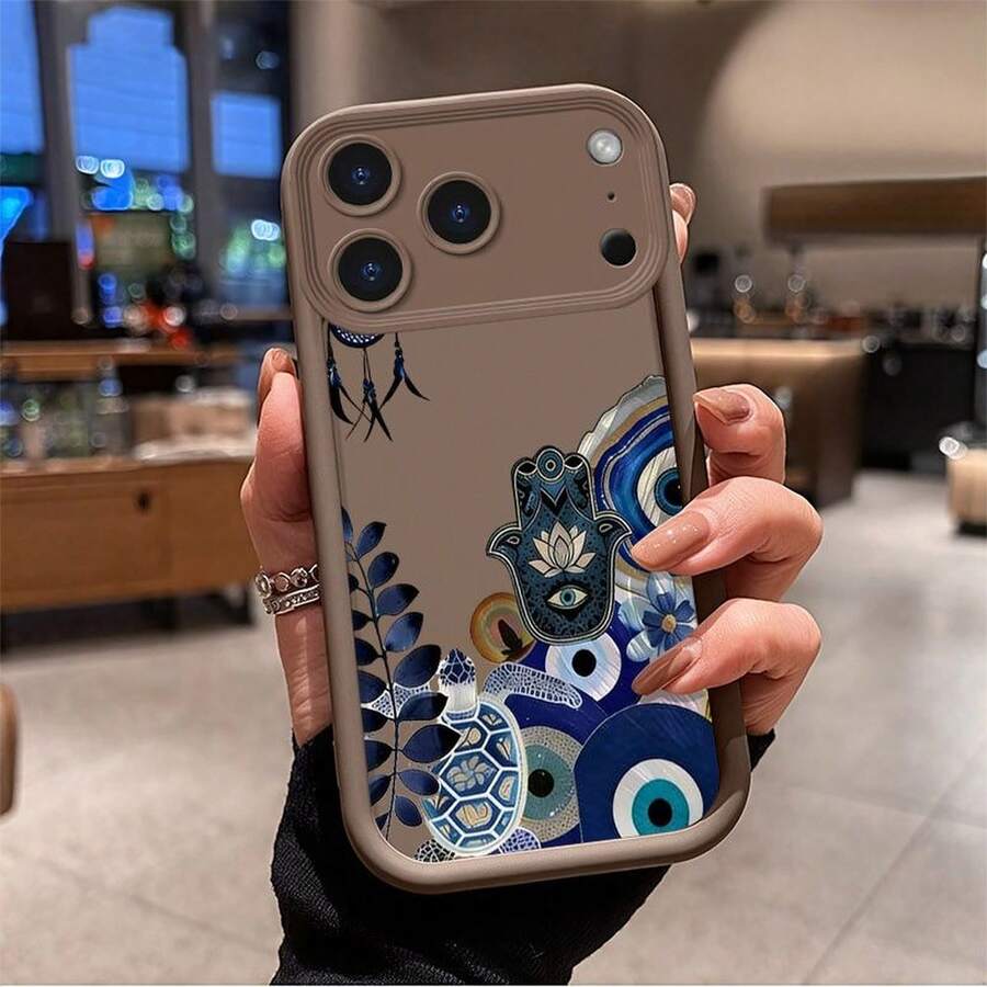 Starfish Cartoon 2026 Happy New Year phone case suitable for 17 16 15 14 13 12 11 PRO MAX PLUS AIR, gift for friends, family,Sleek and Grand Protective Lens Phone Case with Anti-Slip and Shockproof Features, Tianyan Staircase Design - Concha escalonada - blanca - NBUYCIstarfish - Ver 1