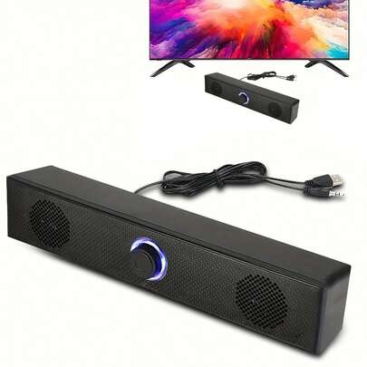 有线立体声桌面音箱，USB供电电脑音箱，适用于电脑、台式机、笔记本电脑、PC、平板电脑、手机、CD播放器，无线音箱，3.5mm接口，电视屏幕音箱，蓝牙音箱