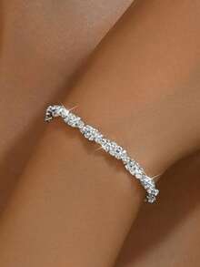 1pc Women's Luxury Elegant Crystal Bracelet, Suitable For Party Wear - Multicolor - View 4