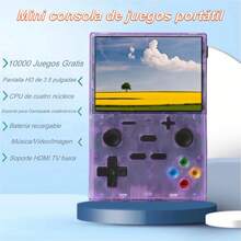 Consola de juegos portátil clásica retro: pantalla IPS de 3,5 pulgadas, más de 15.000 juegos integrados, 64 GB de memoria, el regalo de cumpleaños perfecto. - Morado - Ver 7