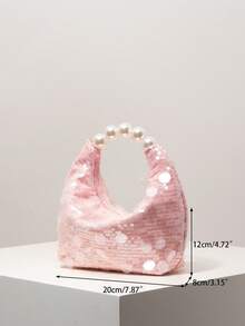 Túi xách nữ, túi lấp lánh, túi đính ngọc trai, túi dự tiệc, túi váy dạ hội, phụ kiện váy dạ hội, đồ dùng đám cưới, ví nữ thanh lịch, quà tặng nữ, quà tặng ngày Valentine (mẫu ngẫu nhiên) - Hồng - Xem 7