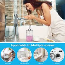 15oz Rust‑Proof Plastic Glass Soap Dispenser With Pump, Refillable Bottle For Dish Soap, Hand Soap, Lotion & Shampoo In Kitchen & Bathroom - Clear - View 7