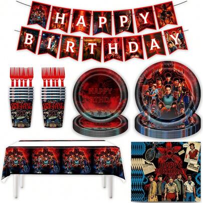 Themed Birthday Party Supplies, Decorations, Tableware Set (Plates, Napkins, Cups)