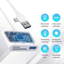 1pc Multi-Slot Card Reader, Supports SD And TF Cards, Compatible With MacBook, IPad, 17 Pro Max/17 Pro/17/Air/16/15/14/13/12/11/XS/XR/8/7/6, Series, Plug And Play