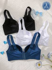 Bộ 3 áo ngực nâng đỡ và định hình vòng một MIMILEMON dành cho nữ - Dây đeo rộng, nâng đỡ, hỗ trợ hai bên, thoải mái và thời trang, thiết kế che phủ toàn diện, tự tin suốt cả ngày. - Nhiều màu - Xem 4