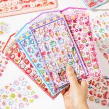3D卡通贴纸，学生奖励，节日礼物，柔软可爱DIY手机壳，笔记本，摇摇玩具，3D浮雕可爱系列贴纸 - 彩色 - 查看 1