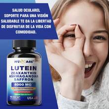MVPCARE Suplemento vitamínico enriquecido con luteína para la salud ocular - 90 cápsulas Este suplemento nutricional contiene luteína, azafrán, extracto de té verde y zeaxantina, que pueden ayudar a promover la salud macular y aliviar los síntomas del ojo seco. - 2 botellas - Ver 6