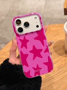 GIIPPA Ốp lưng điện thoại Pink Star Element Fashion 1pc họa tiết ngôi sao cho iPhone 17 Pro Max, phù hợp với 16 Pro Max, 15 Pro Max, 14 Pro Max, ốp lưng điện thoại phong cách Hàn Quốc thời trang và thú vị, tương thích với 11/12/13/14/15/16 Pro Max Plus, thiết kế thanh lịch phù hợp cho cả nam và nữ, món quà lý tưởng cho bạn gái vào dịp Lễ Phục Sinh, mùa cưới, sinh nhật, mùa xuân, tiệc tùng, quà tặng cho mẹ. - Màu Hồng Tươi - Xem 3