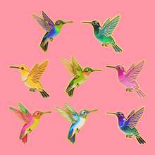 Ghim cài áo hình chim ruồi nhiều màu sắc, hình động vật ngộ nghĩnh, ghim cài ve áo, huy hiệu cài trên ba lô, phụ kiện quần áo, trang sức, quà tặng bạn bè. - Nhiều màu - Xem 3