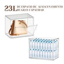 DGTC Caja de Almacenamiento Tranrente Organizador de Zapatos con estantes Ajustab trina acrílica con Puas magnés para coleccionab Organizador de éticos de Dos Nive - Transparente - Ver 5