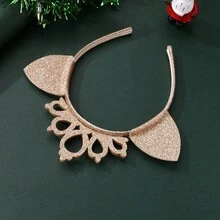 1 pieza Diadema de fiesta, diseño de corona hueca, aro para el cabello antideslizante para fiestas, celebraciones navideñas y de vacaciones - Diadema de corona - Ver 3