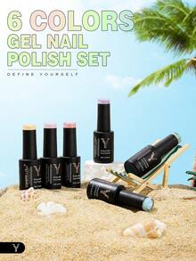 YOKEFELLOW 10毫升凝胶指甲油套装，春夏马卡龙糖果美甲凝胶指甲油，蓝紫色粉色，可卸UV指甲油，美甲DIY，居家或节日礼物（女孩适用） - 彩色 - 查看 8