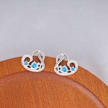 أقراط فضة إسترليني عيار 925، أقراط مسامير على شكل سلحفاة مرصعة بزركونيا مكعبة، أقراط بسيطة، أقراط للارتداء اليومي الكلاسيكي، هدية عيد ميلاد - فضي - مشاهدة 3