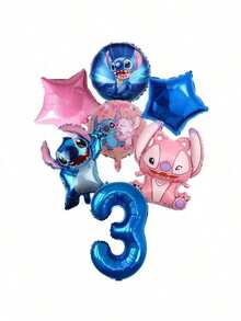 Hasbro 7 chiếc bóng nhôm Lilo & Stitch, trang trí tiệc sinh nhật cho bé trai & bé gái, 1 2 3 4 5 6 7 8 9 tuổi, phụ kiện tiệc mừng em bé, bóng đồ chơi trẻ em - Nhiều màu - Xem 12