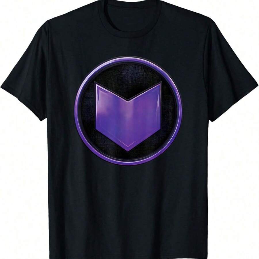 Hawkeye Purple Arrow Logo T-Shirt - 黑色 - 查看 1