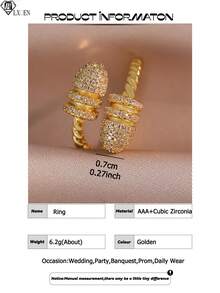 1pc Funky Double-Headed Honey Stick Openable Rings Casual Cubic Zirconia Twist Single Ring For Women Daily Commute Dating Gifts Copper Jewelry