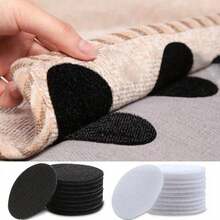 20pcs Carpet Grippers, Non-Slip Rug Gripper Pads, Suitable For Bedding, Carpets, Tablecloths And Other Home Goods, Double-Sided Adhesive Hook And Loop With Backing - Black - View 2