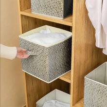 12 Inch Foldable Cube Storage Bins Set Of 6, Closet Organizers Bins And Storage Box For Clothes-Brown - 灰色 - 查看 6