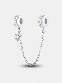 1pc Fashion Butterfly Safety Chain Pendant, Suitable For Women Bracelet DIY Jewelry - Silver - View 18