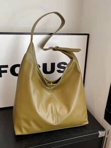 复古通勤纹理单肩包，新款韩版时尚腋下包，女士手提包 - 彩色 - 查看 13