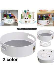 Multi-Function Rotating Tray Kitchen Organizer Cosmetics Organizer Non-Slip Storage Tray - Multicolor - View 7