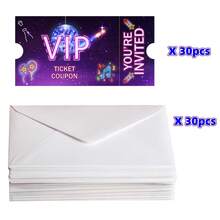30pcs Double-Sided Movie Theme VIP Party Invitation Cards With Envelopes, Suitable For Birthday Party, Unisex