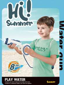 1 pieza Pistola de agua para niños con diseño extraíble y mochila de gran capacidad, adecuada para jugar en piscinas, peleas de agua y otras actividades acuáticas - Multicolor - Ver 6