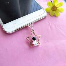 2pcs Astronaut & Star Moon Decor Phone Dust Plug
