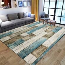 1 Piece Soft Thick Felt Rustic Wooden Board Printed Carpet, Machine Washable Large Size Carpet For Living Room, Hallway, Entrance, And Garden Yard Decoration. Decorative Carpet, Bedroom Decor, Small Rug, Carpet, Home Decor, Living Room Carpet, Living Room Small Rug, Bedroom Carpet, Living Room Home Decor, Outdoor Carpet, Washable Carpet - Multicolor - View 2