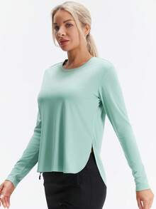 HOTSUIT Women's Lightweight Outdoor Long Sleeve Shirt With Side Slits, Suitable For Sports, Running, Fishing In Summer - Mint Green - View 7