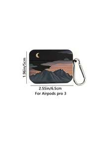 1pc Sunset Pattern Wireless Bluetooth Earphone Case Compatible With Apple 1/2/3/4, Pro/Pro2/Pro3 - Multicolor - View 8
