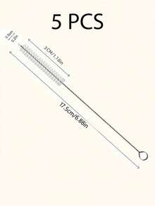 1/5/10 件装可重复使用不锈钢吸管清洁刷 - 适用于玻璃、硅胶和金属吸管，节日送礼佳品 - 彩色 - 查看 11