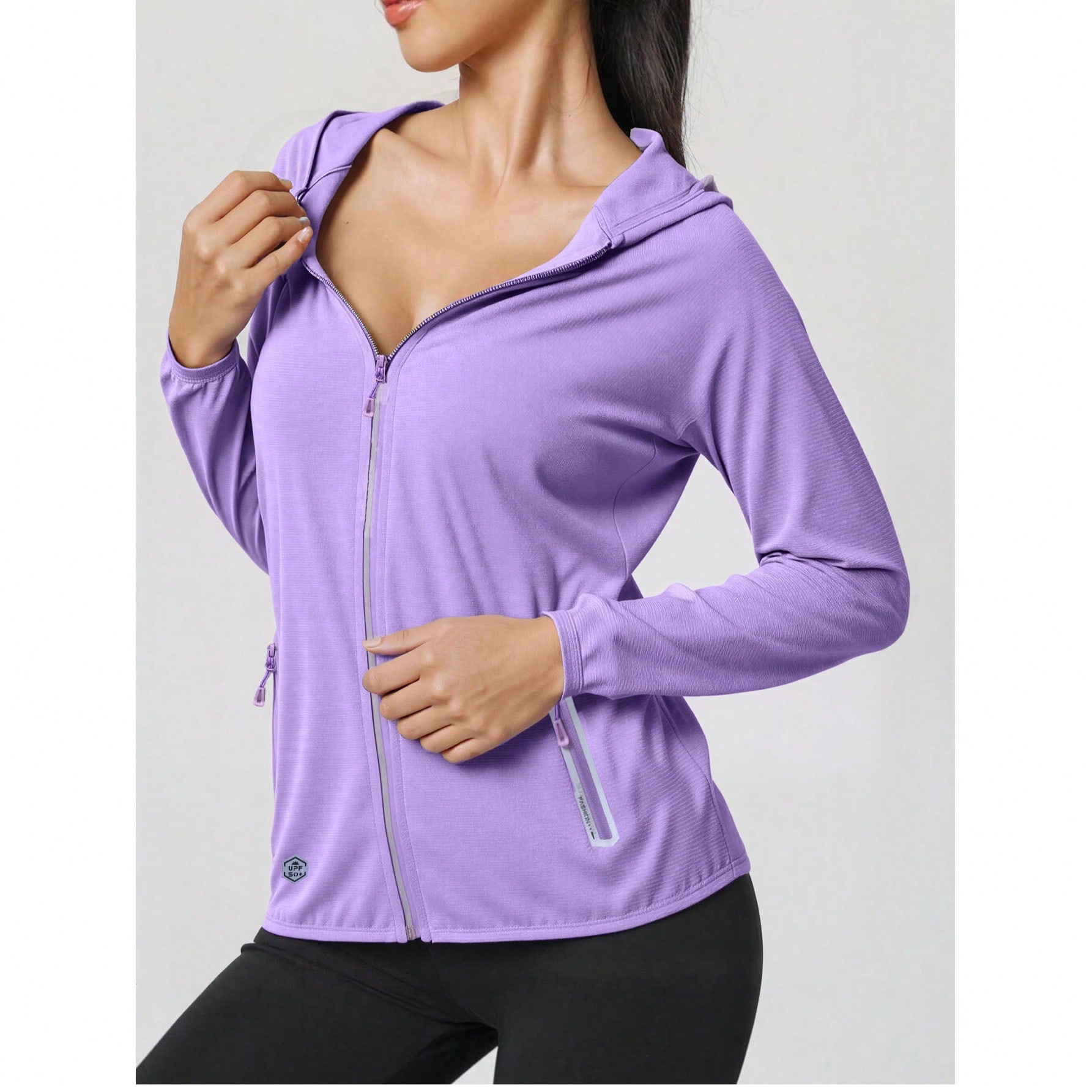 Chaqueta ligera y transpirable para mujer para el verano, chaqueta con capucha para protección solar, chaqueta ligera con cremallera, camisa de manga