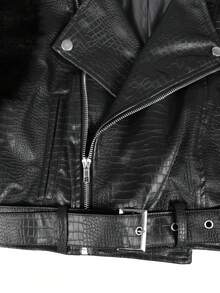 Women Faux Fur Coats - Black - View 8