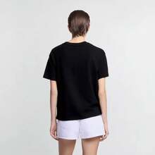 Camisa de colores mezclados en blanco y negro, unisex - Negro - Ver 2