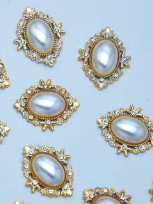 50/30 viên đá pha lê hình bầu dục và đồ trang trí bằng ngọc trai giả, vật dụng làm đồ trang sức tự làm cho gia đình và quần áo - Ngọc trai hình bầu dục lớn - Xem 4