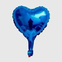 50 Mini Metallic Heart Balloons, Red, Silver, Gold, Centerpiece, 5 Inches (12cm), Party Decoration - Azul - Ver 1
